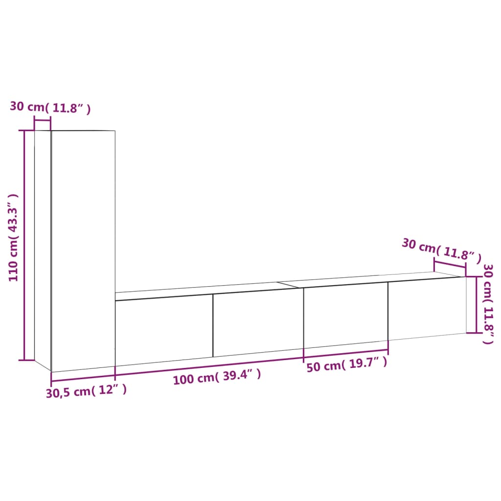 Ensemble meubles TV design 3 pcs KNOX