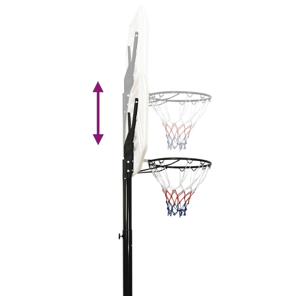White basketball support 258-363 cm polyethylene