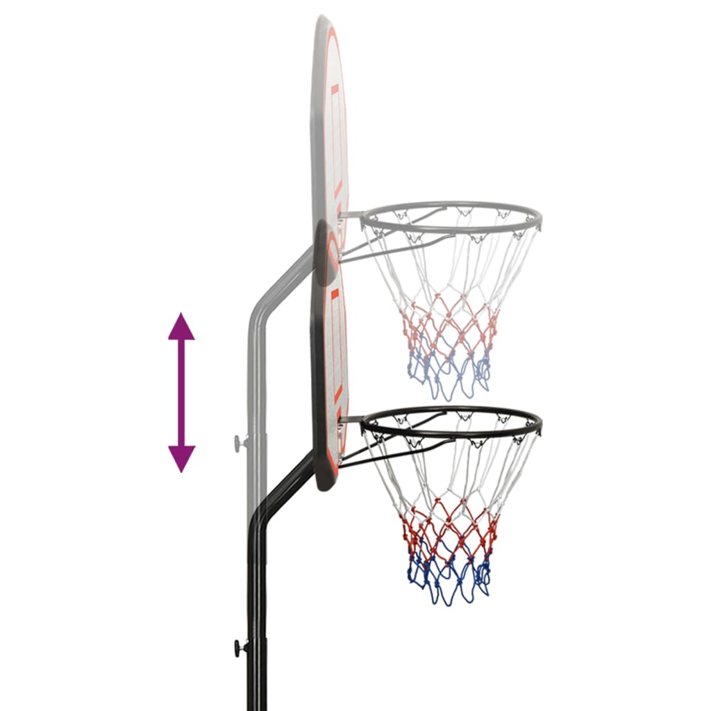Black basketball support 237-307 cm polyethylene