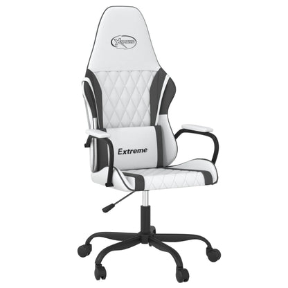 Cadeira de jogos e couro de massagem branca e preta