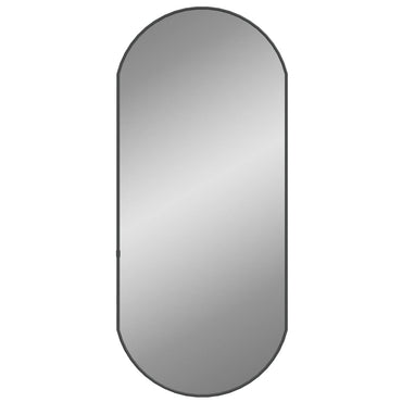 80x35 cm oval black wall mirror