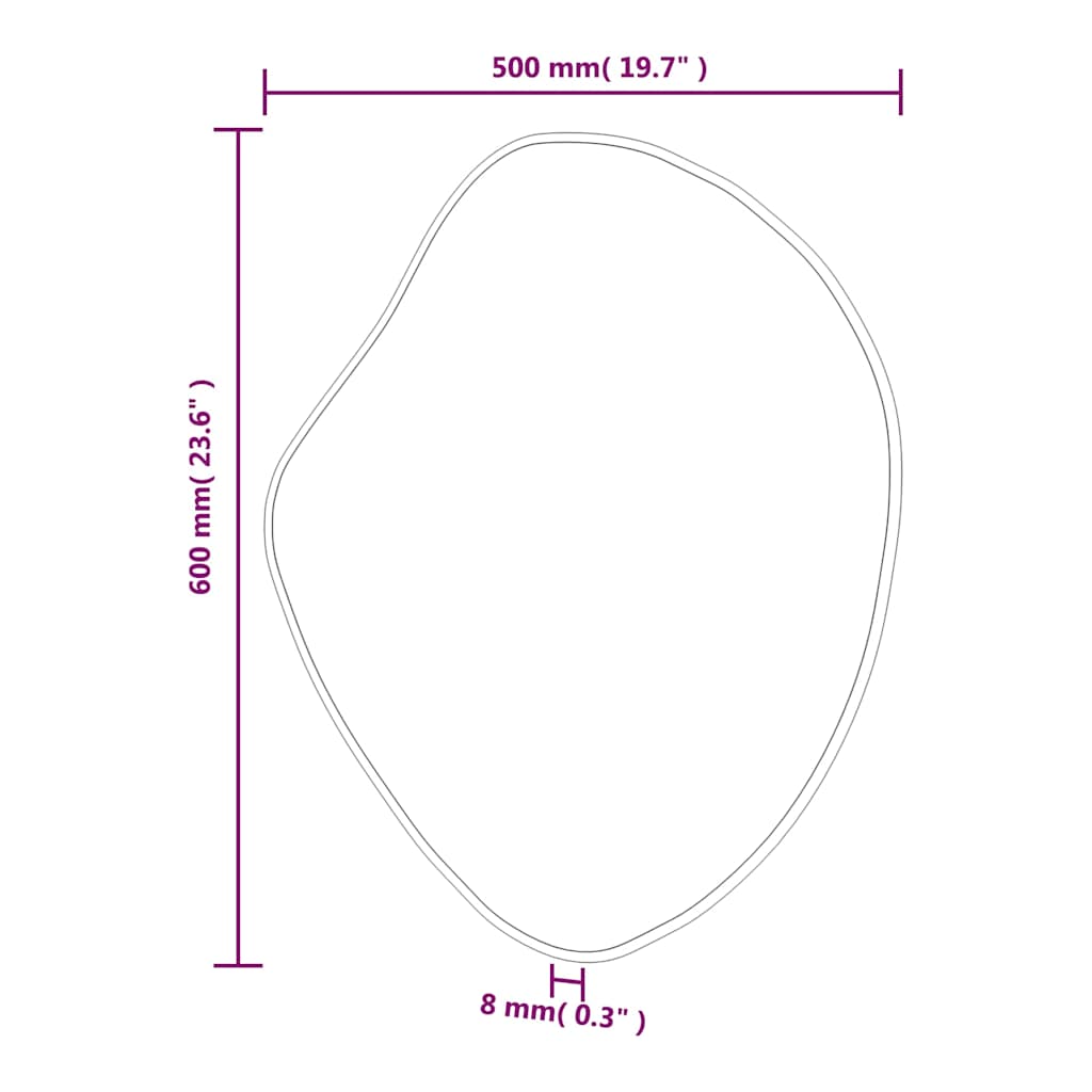 Golden wall mirror 60x50 cm