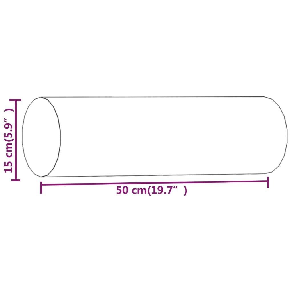Lot de 2 traversins tours de lit Ø15x50 cm Velours Gris