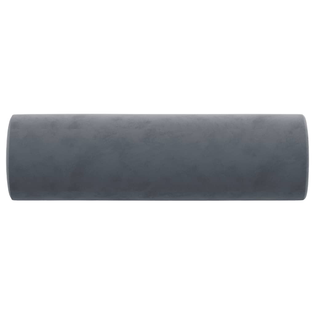 Lot de 2 traversins tours de lit Ø15x50 cm Velours Graphite
