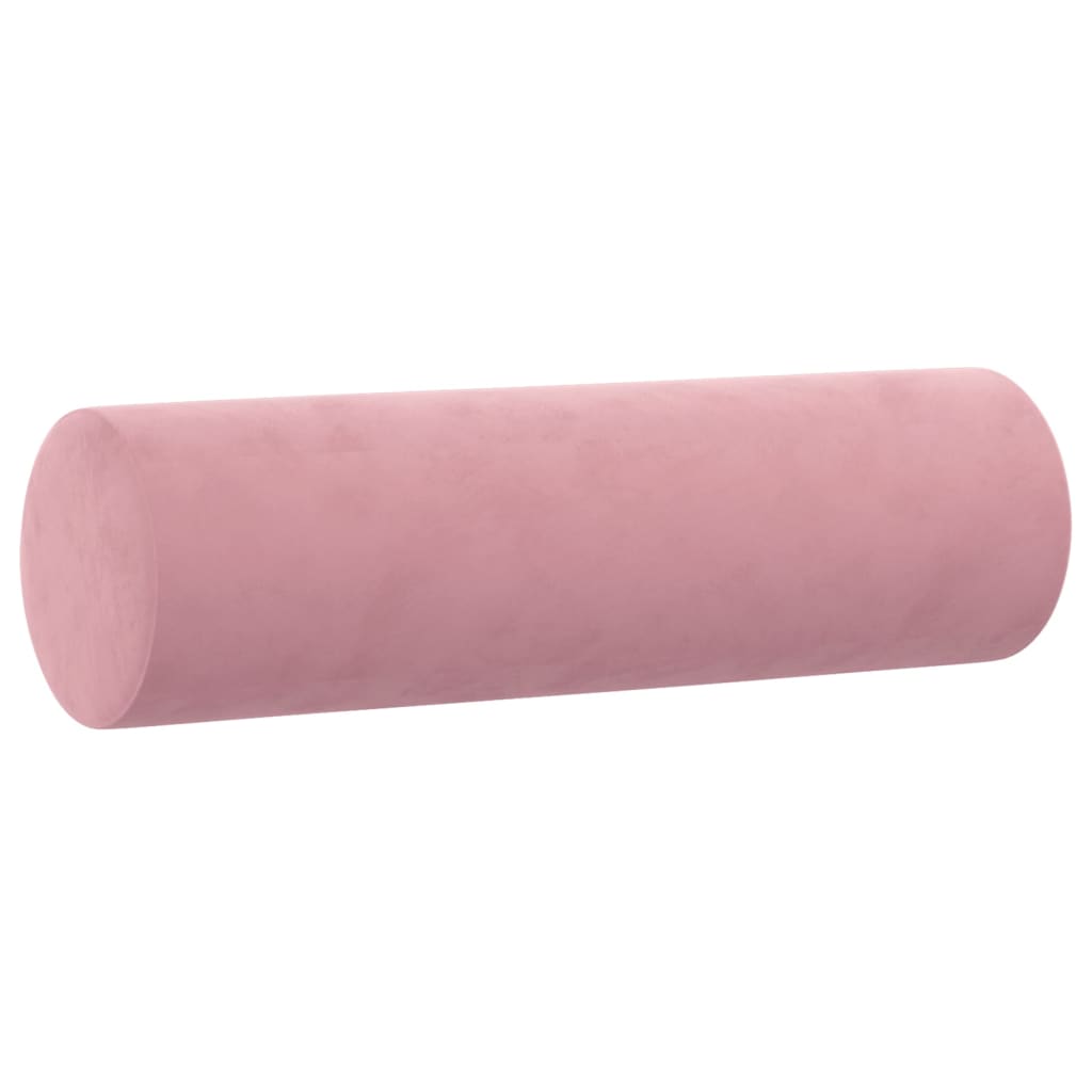 Lot de 2 traversins tours de lit Ø15x50 cm Velours Rose