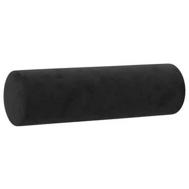 Lot de 2 traversins tours de lit Ø15x50 cm Velours Noir