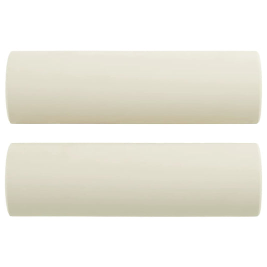 Lot de 2 traversins tours de lit Ø15x50 cm Velours Crème
