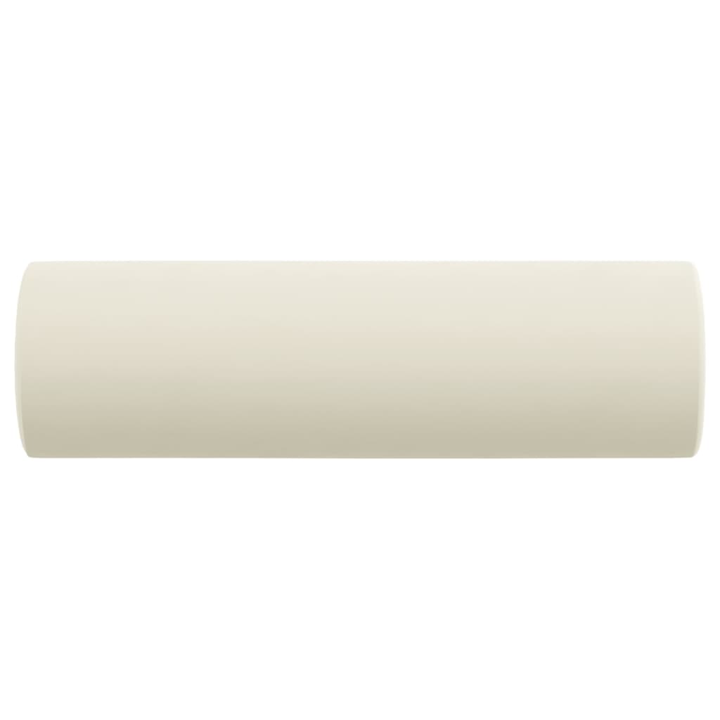 Lot de 2 traversins tours de lit Ø15x50 cm Velours Crème