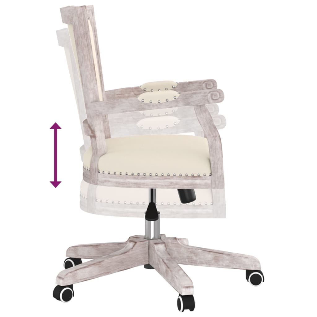 Silla de pivote de la oficina beige de lino