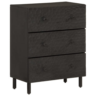 Mobile laterale nero 60x333x75 cm legno di mango solido