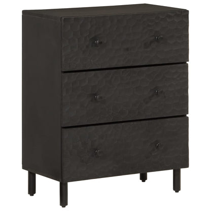 Mobile laterale nero 60x333x75 cm legno di mango solido