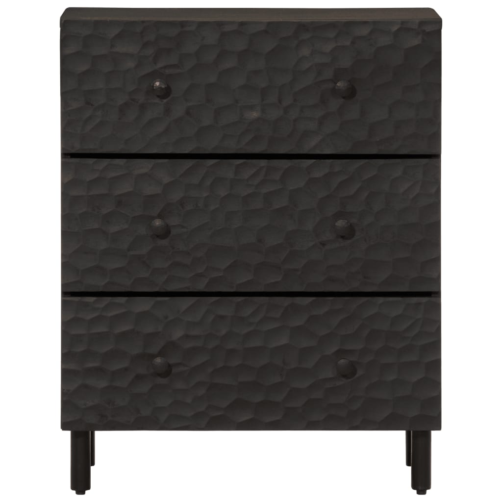 Mobile laterale nero 60x333x75 cm legno di mango solido