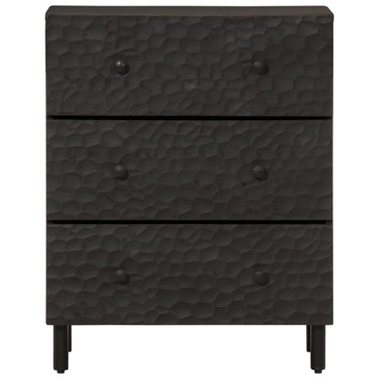 Mobile laterale nero 60x333x75 cm legno di mango solido