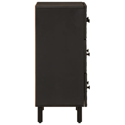 Mobile laterale nero 60x333x75 cm legno di mango solido