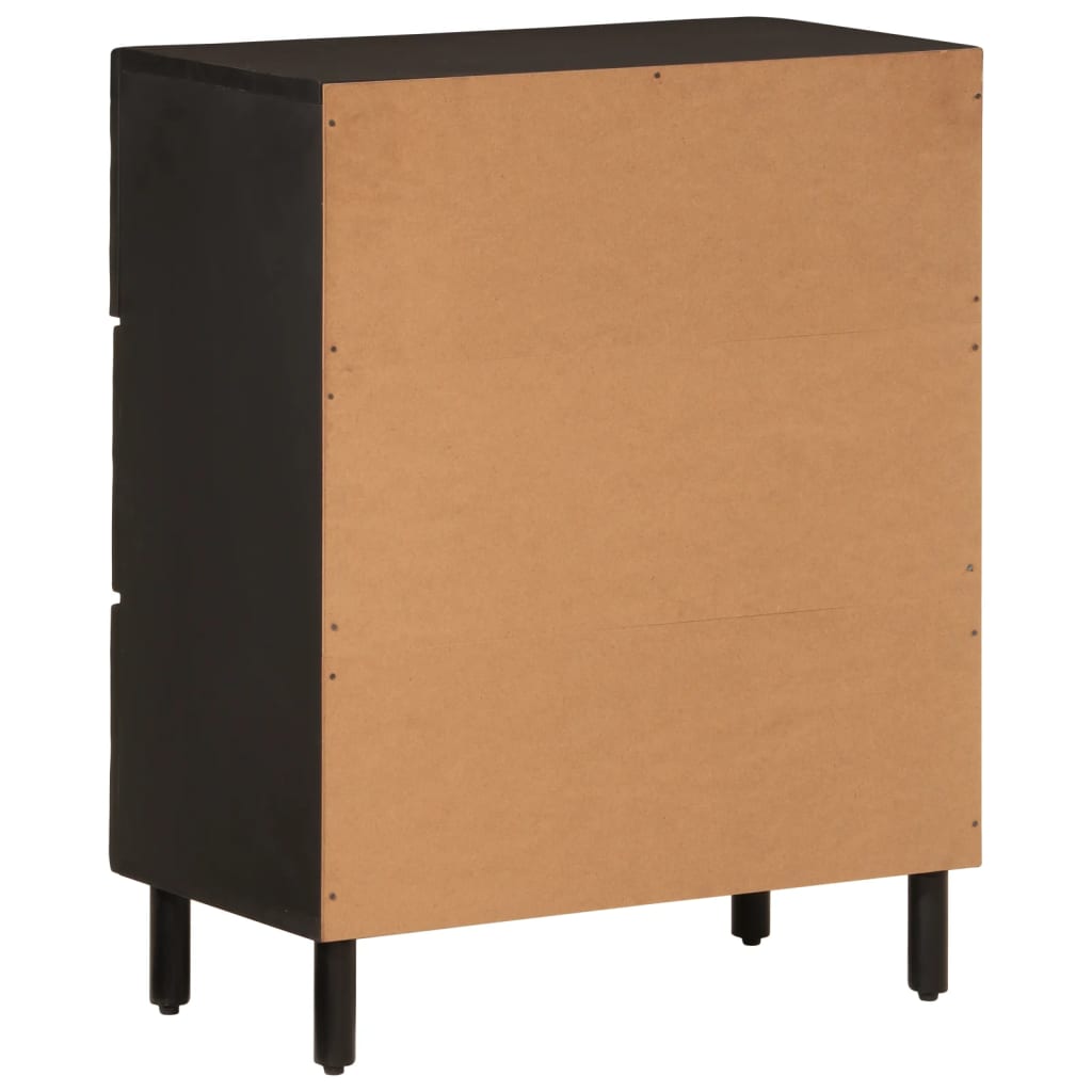 Mobile laterale nero 60x333x75 cm legno di mango solido