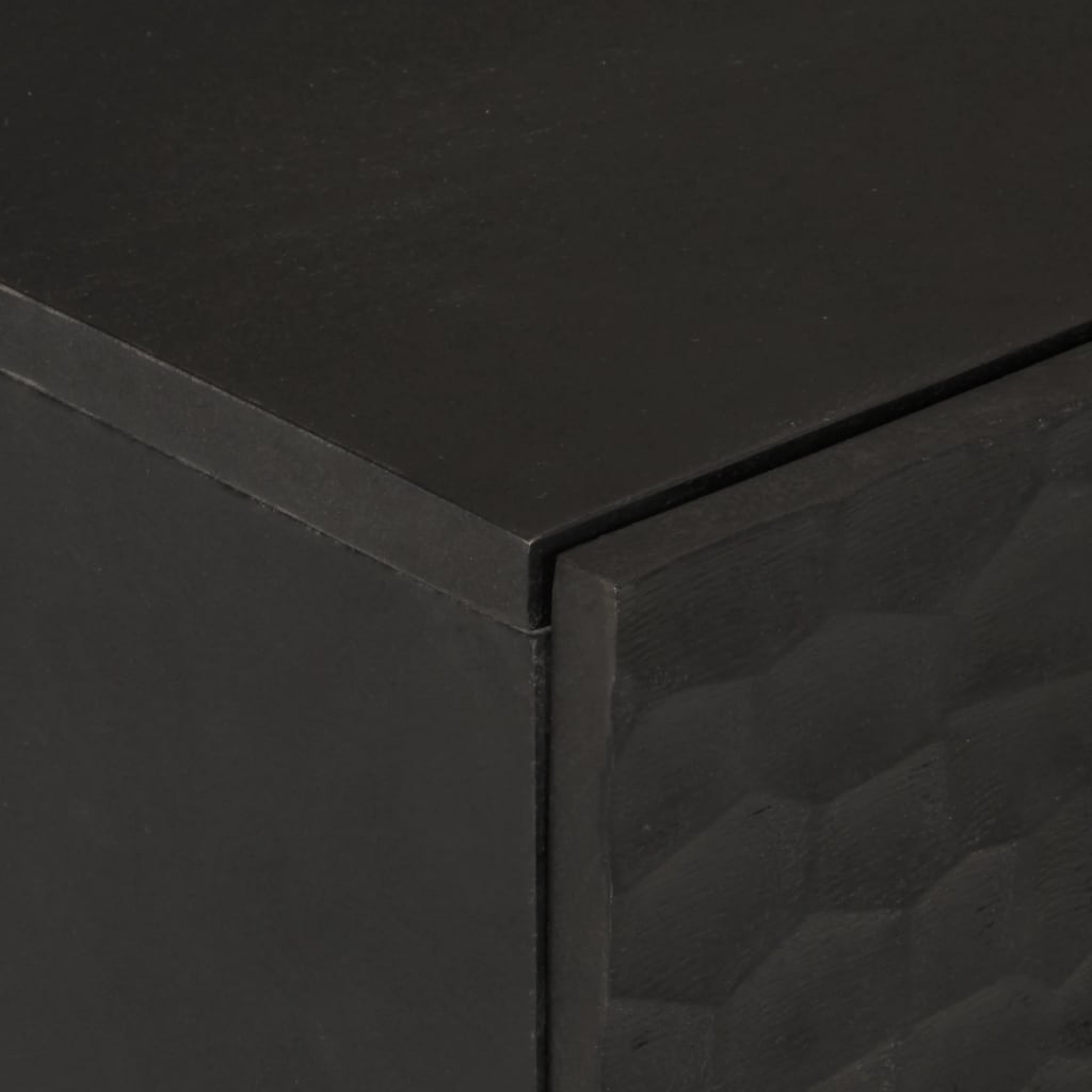 Mobile laterale nero 60x333x75 cm legno di mango solido