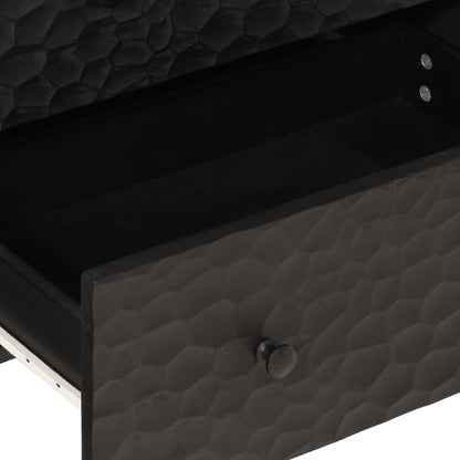 Mobile laterale nero 60x333x75 cm legno di mango solido