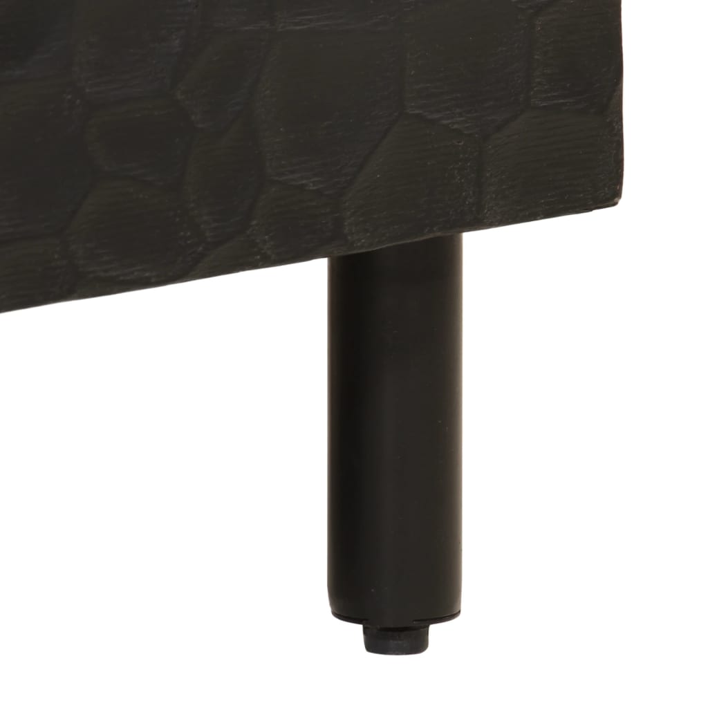 Mobile laterale nero 60x333x75 cm legno di mango solido