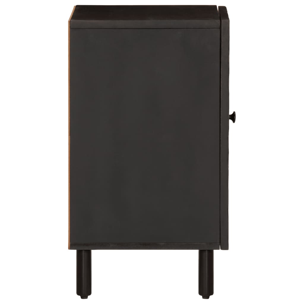 Armadio da bagno nero 38x3333x58 cm mango in legno massiccio