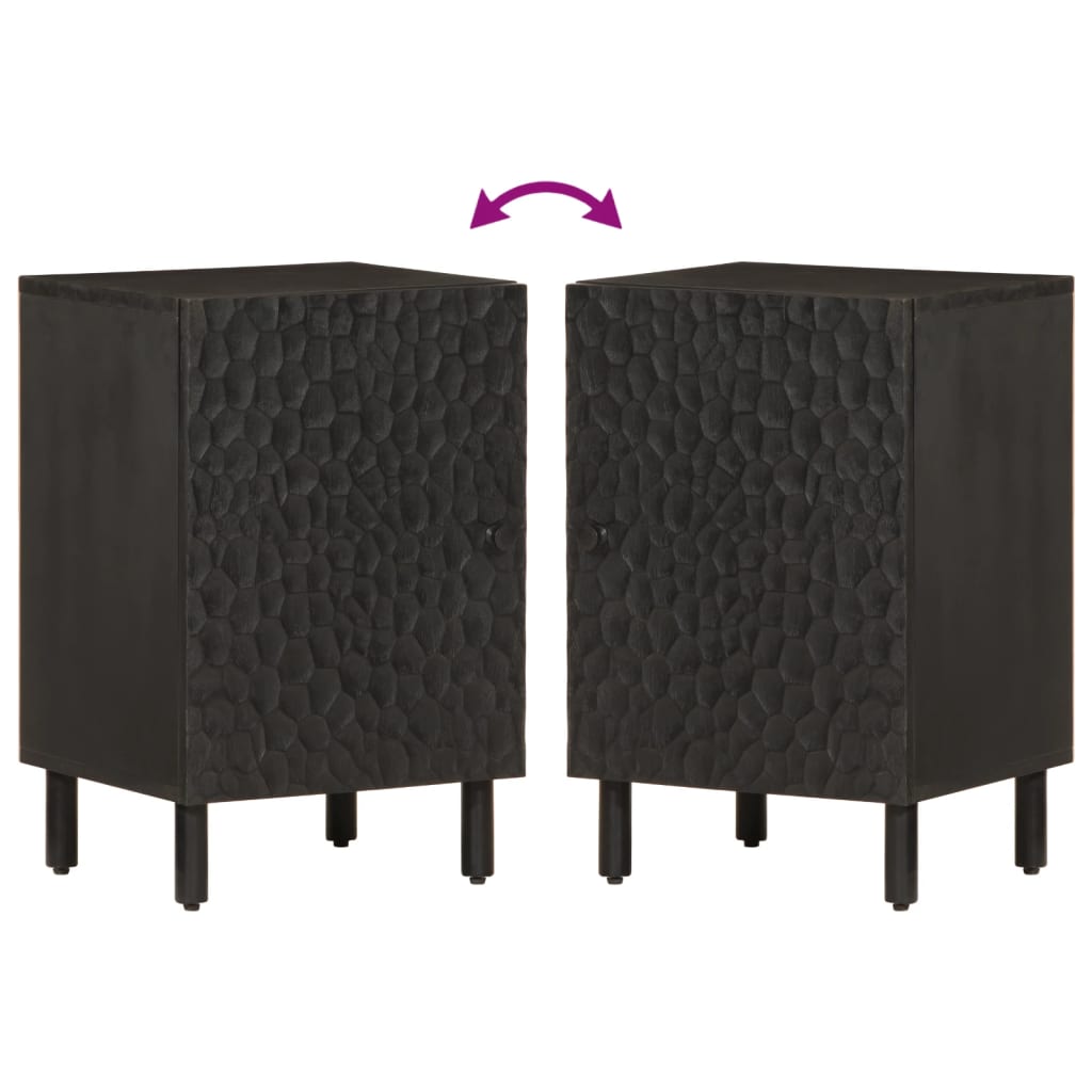 Armadio da bagno nero 38x3333x58 cm mango in legno massiccio