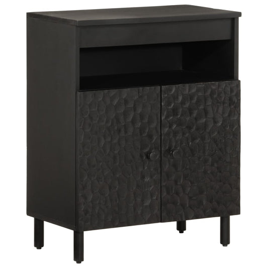 Mobile laterale nero 60x333x75 cm legno di mango solido
