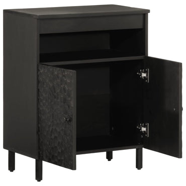 Mobile laterale nero 60x333x75 cm legno di mango solido