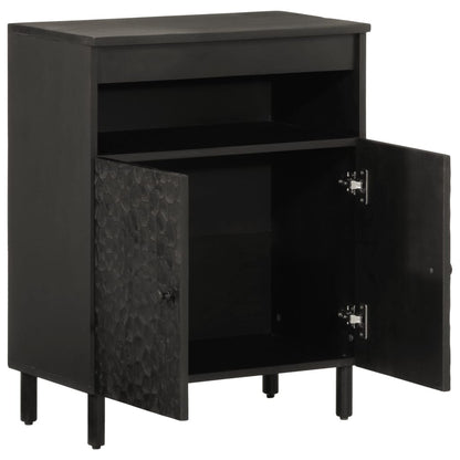 Mobile laterale nero 60x333x75 cm legno di mango solido