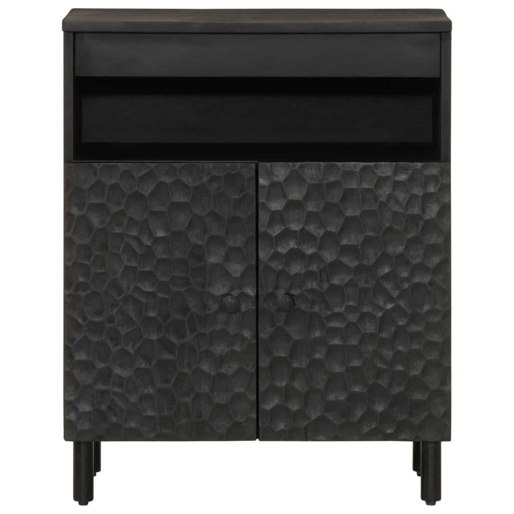 Mobile laterale nero 60x333x75 cm legno di mango solido