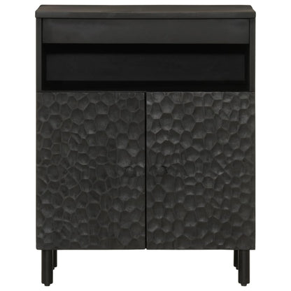 Mobile laterale nero 60x333x75 cm legno di mango solido
