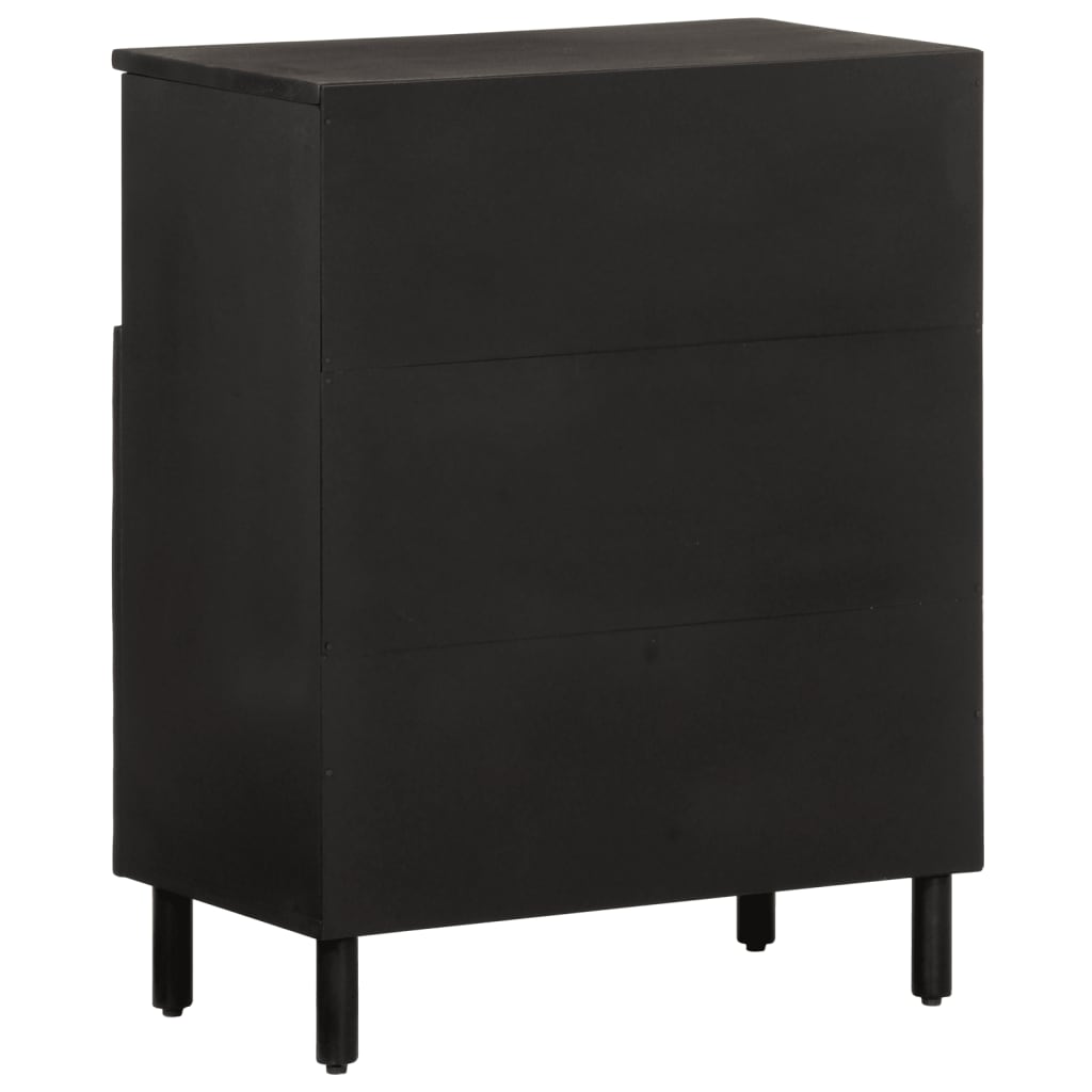 Mobile laterale nero 60x333x75 cm legno di mango solido
