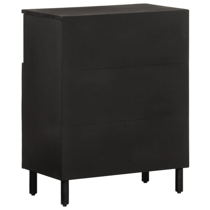 Mobile laterale nero 60x333x75 cm legno di mango solido