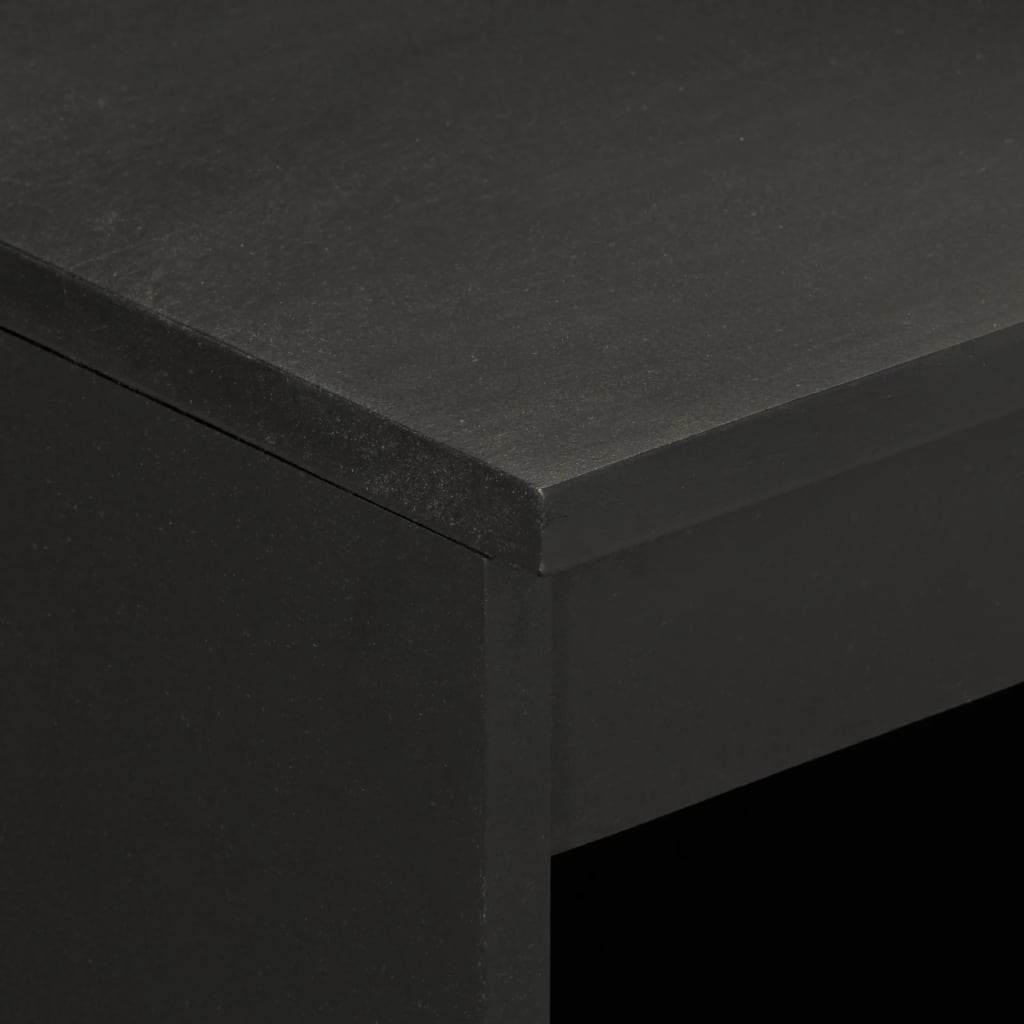 Mobile laterale nero 60x333x75 cm legno di mango solido