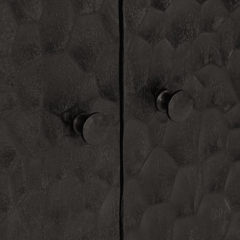 Mobile laterale nero 60x333x75 cm legno di mango solido