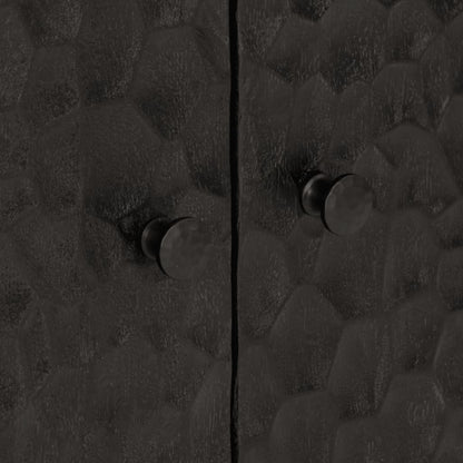 Mobile laterale nero 60x333x75 cm legno di mango solido