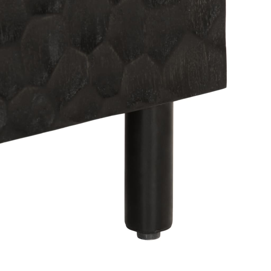 Mobile laterale nero 60x333x75 cm legno di mango solido