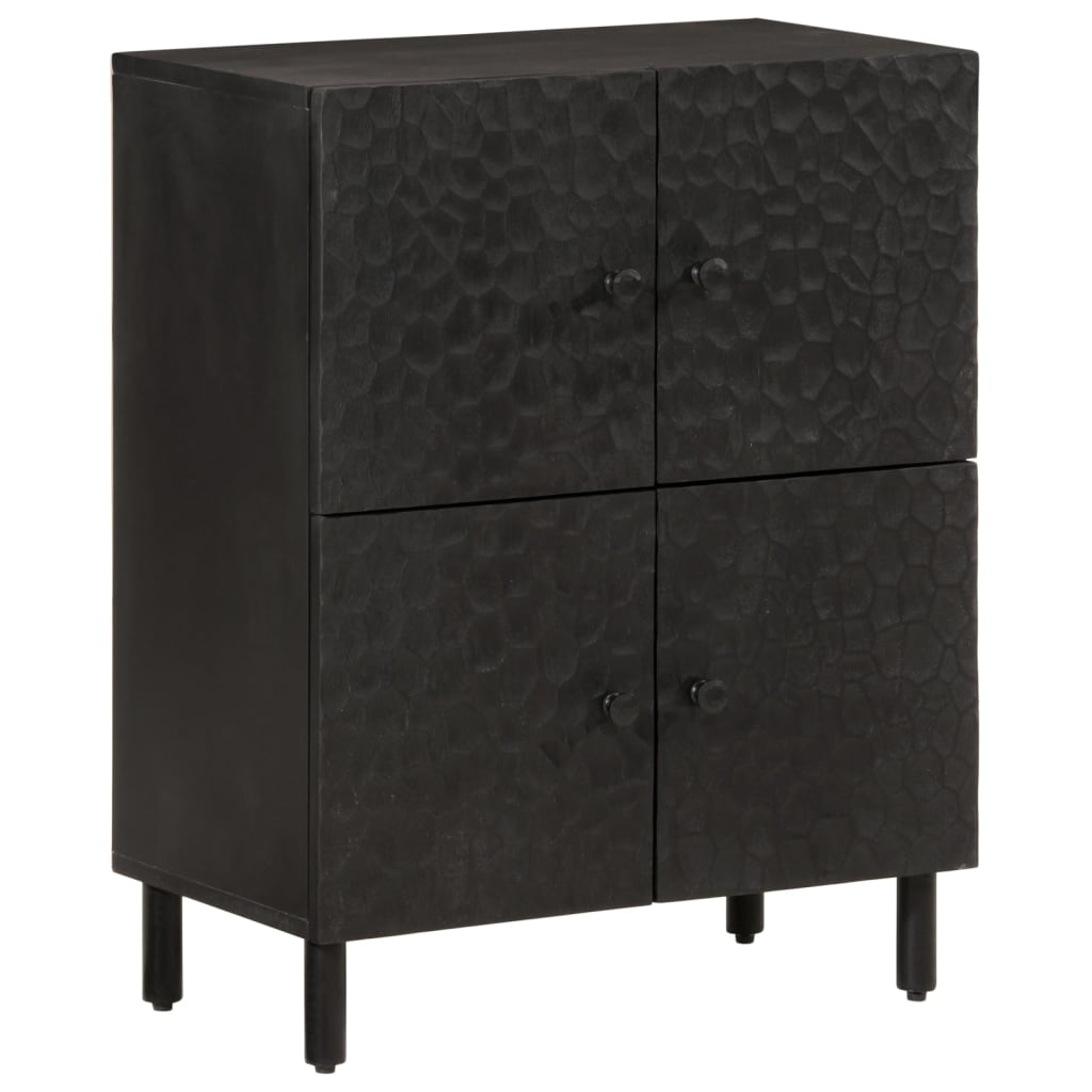 Mobile laterale nero 60x333x75 cm legno di mango solido