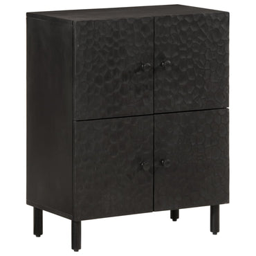 Mobile laterale nero 60x333x75 cm legno di mango solido