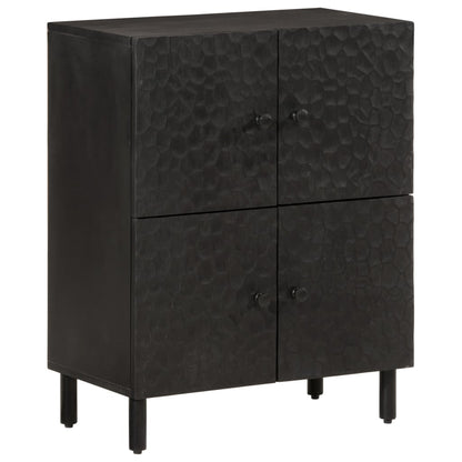 Mobile laterale nero 60x333x75 cm legno di mango solido