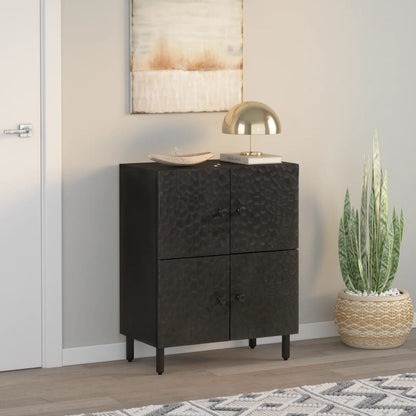 Mobile laterale nero 60x333x75 cm legno di mango solido