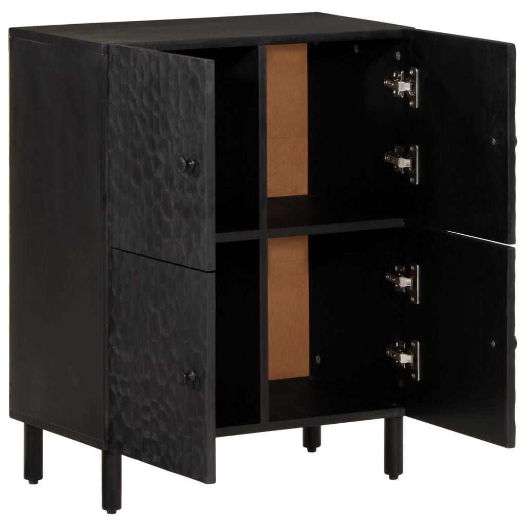 Mobile laterale nero 60x333x75 cm legno di mango solido
