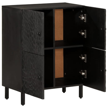 Mobile laterale nero 60x333x75 cm legno di mango solido
