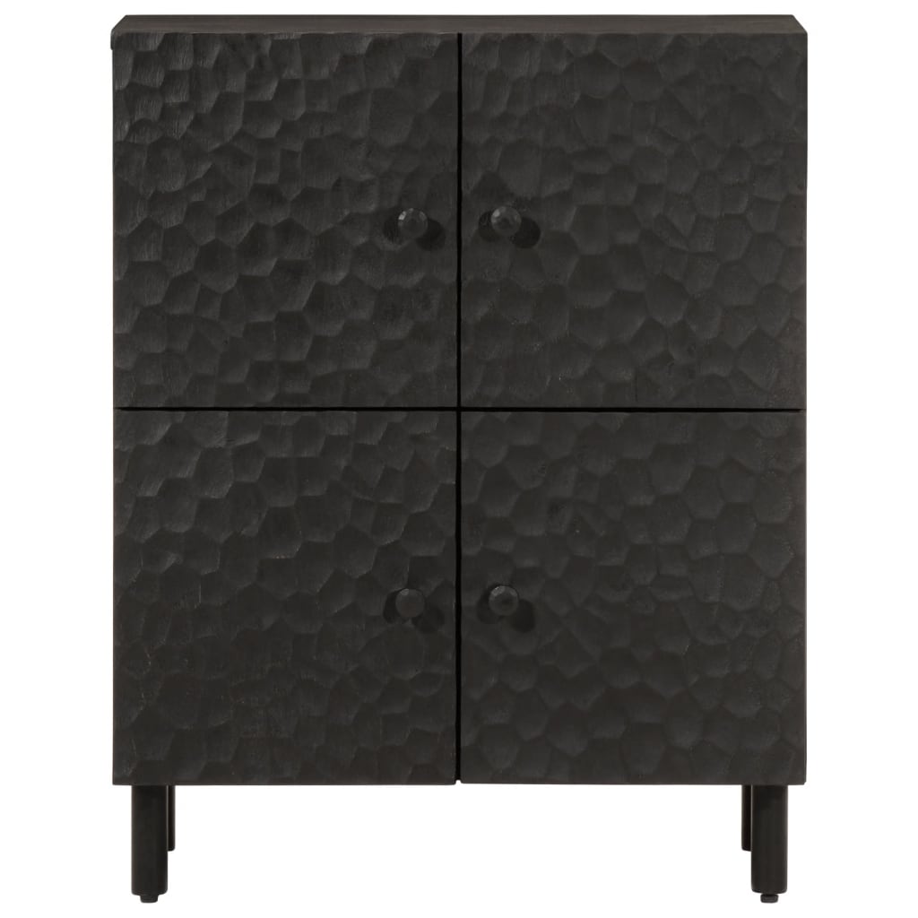 Mobile laterale nero 60x333x75 cm legno di mango solido