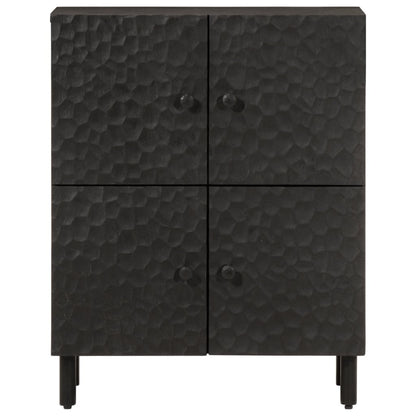 Mobile laterale nero 60x333x75 cm legno di mango solido