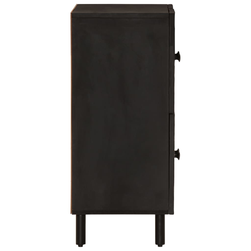 Mobile laterale nero 60x333x75 cm legno di mango solido