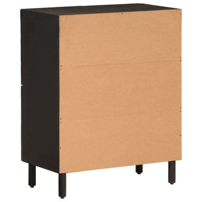 Mobile laterale nero 60x333x75 cm legno di mango solido