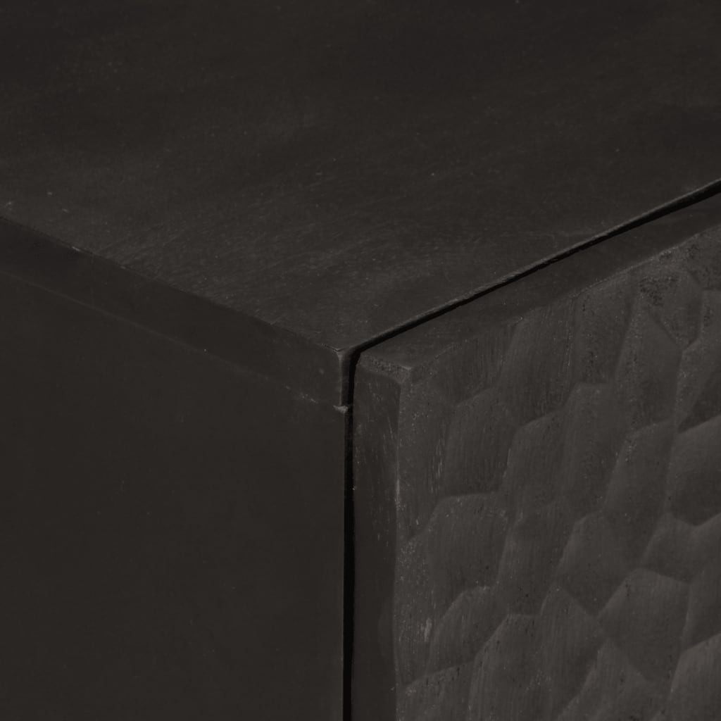 Mobile laterale nero 60x333x75 cm legno di mango solido