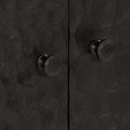 Mobile laterale nero 60x333x75 cm legno di mango solido