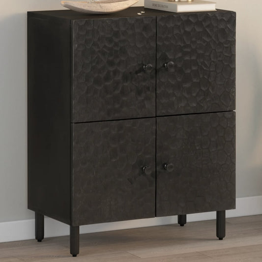 Mobile laterale nero 60x333x75 cm legno di mango solido
