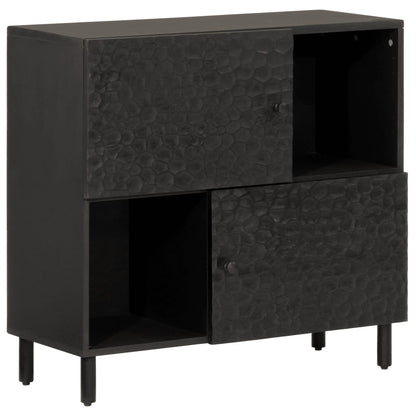 Mobile laterale nero 80x333x75 cm legno di mango solido