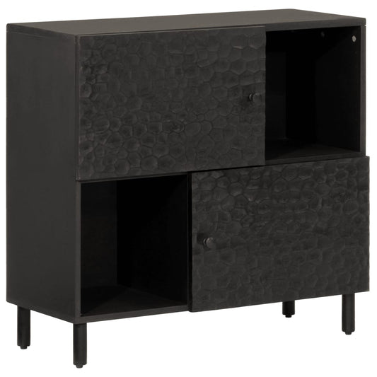 Mobile laterale nero 80x333x75 cm legno di mango solido